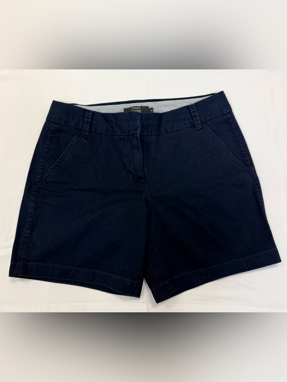J. Crew Navy Flat Front Cotton Shorts